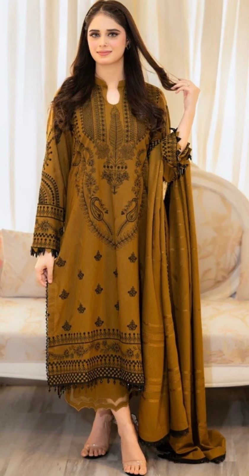 Unstitched Luxury Dhanak 3pc