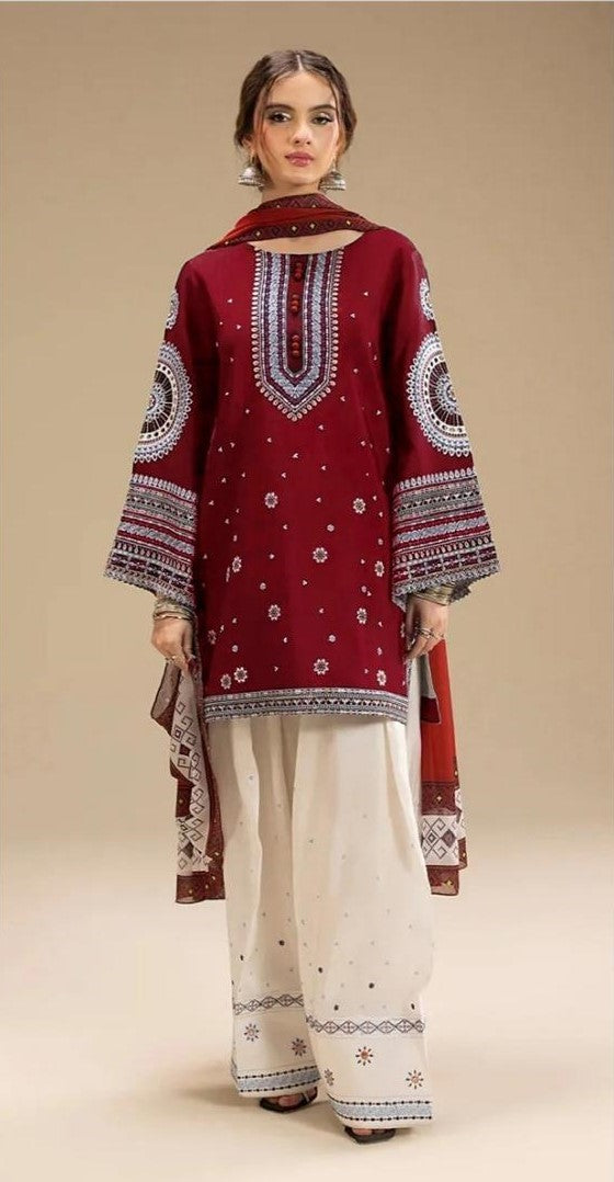 DE-126 Unstitched Dhanak 3pc