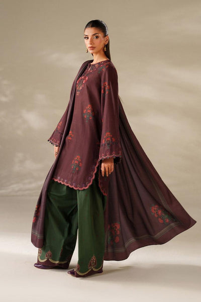 Unstitched Dhanak Embrioded 3pc