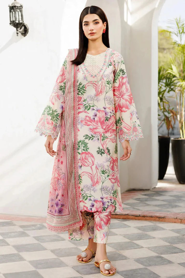 Unstitched Baroque khaddar 3pc