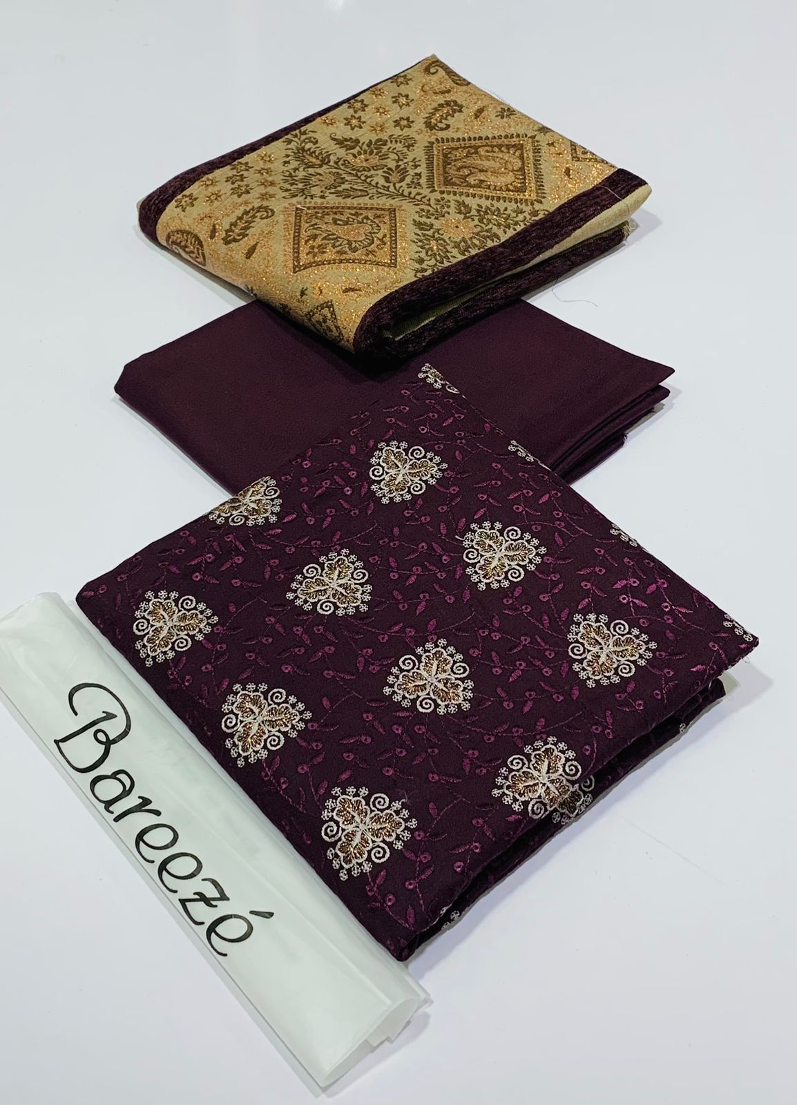 Bareeze Unstitched Embroidered 3PC D-002