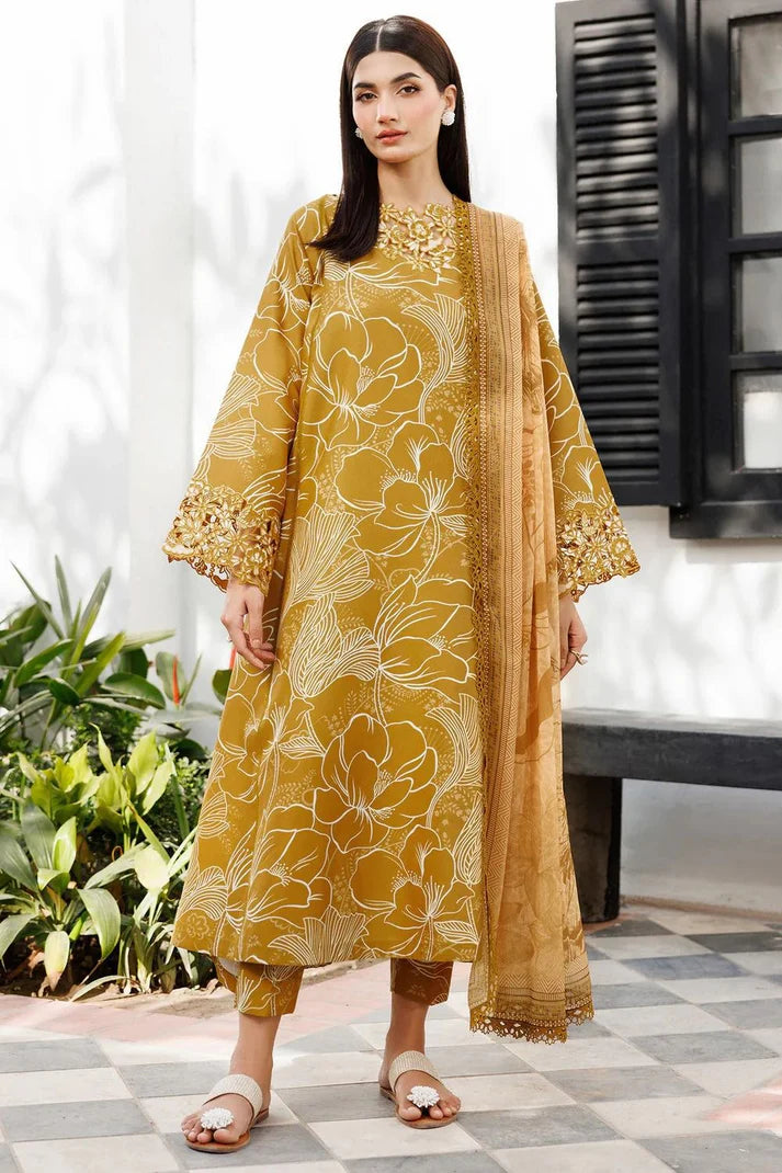 Unstitched Baroque khaddar 3pc