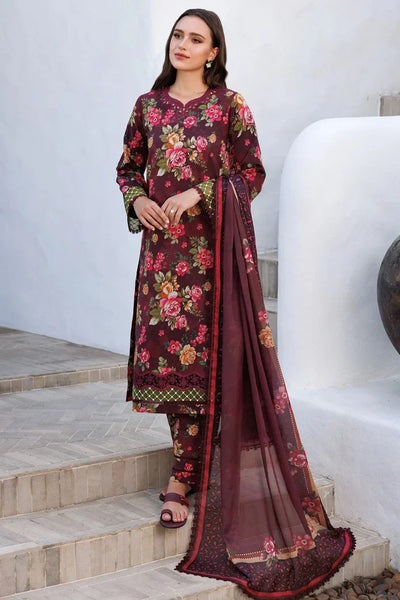 Unstitched Baroque khaddar 3pc