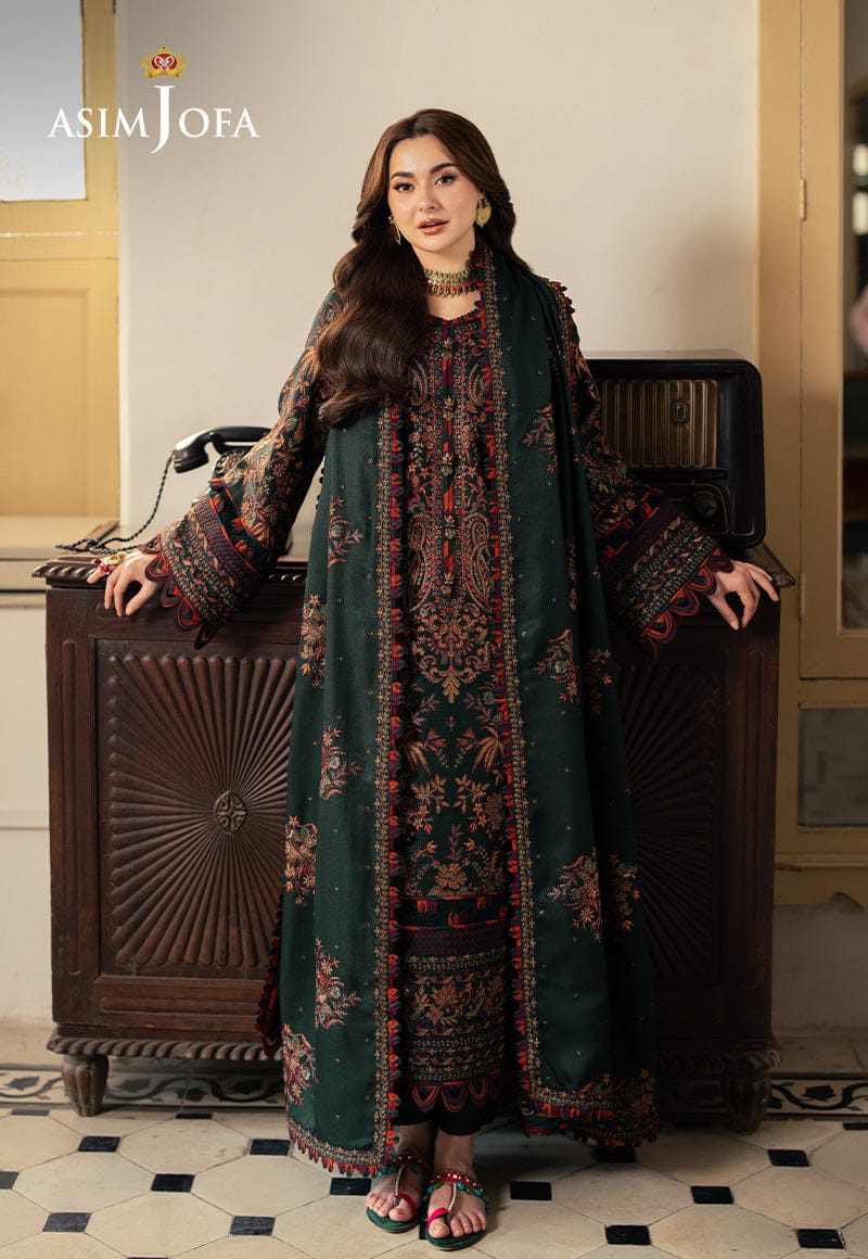 Unstitched Heavy Embroidered Khaddar 3Pc