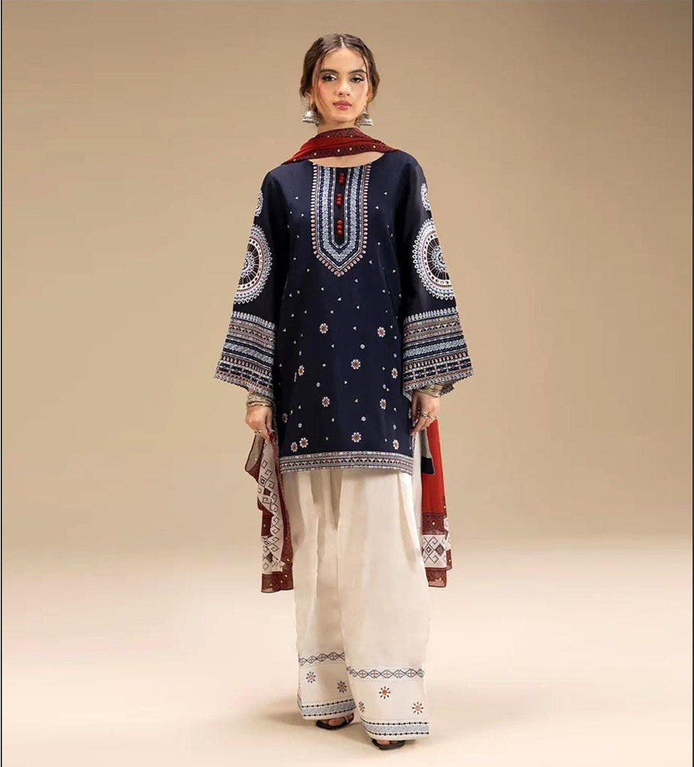 DE-125 Unstitched Dhanak 3pc